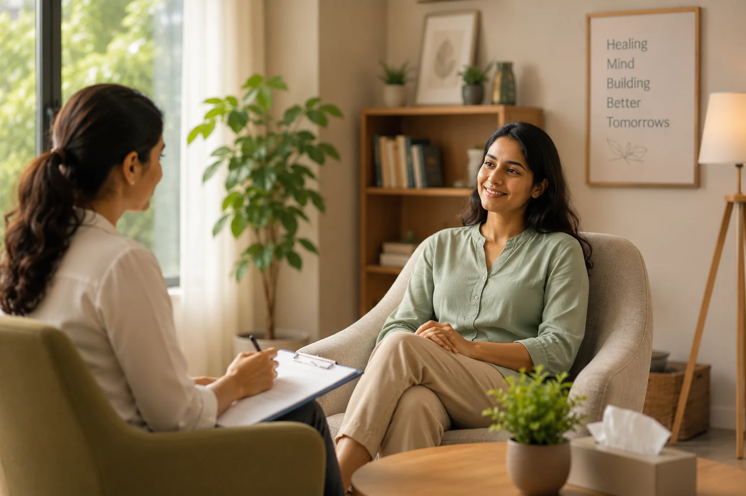 Patient in a calm therapy session at Athma Rehabilitation Centre